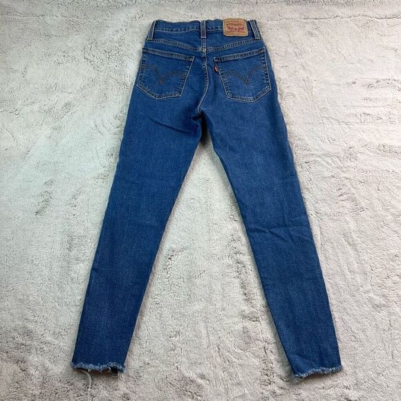 Levis Jeans Womens Size 25 Wedgie Skinny Raw Hem Ankle Button Fly - Picture 10 of 12